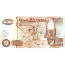 P39b Zambia - 500 Kwacha Year 1992